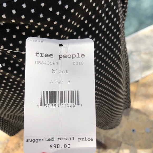 Free People Polka Dottie Black Summer Mini Dress - Picture 7 of 7